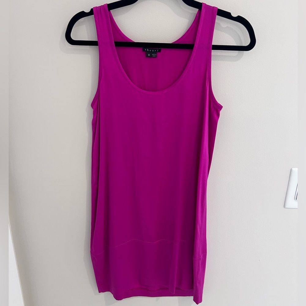 THEORY fuchsia silk mini dress